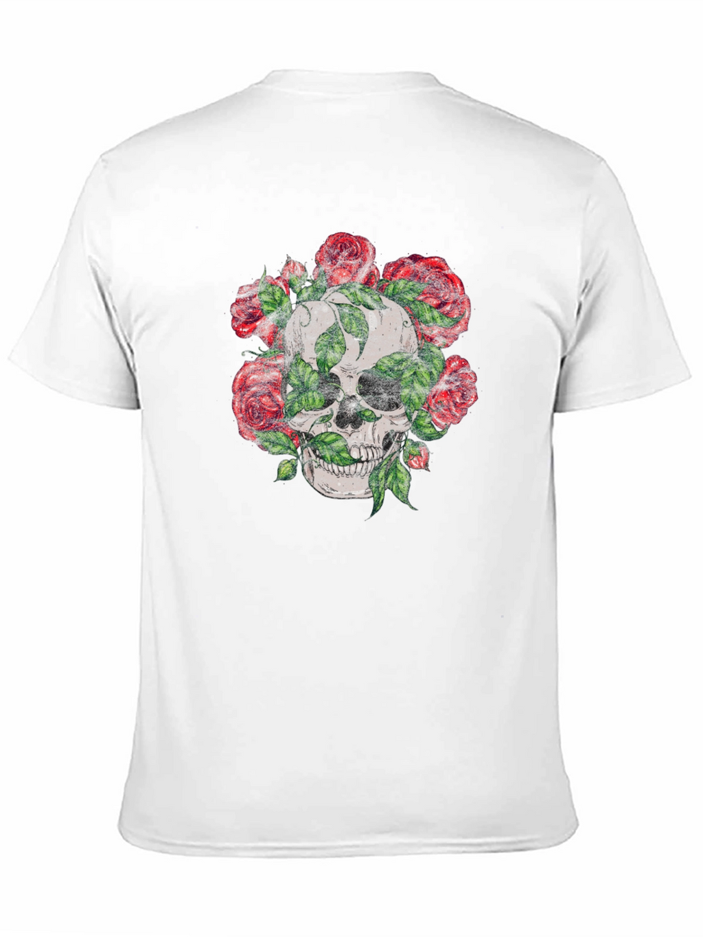 Skull & Roses Graphic Tee - Mens Black T-Shirt