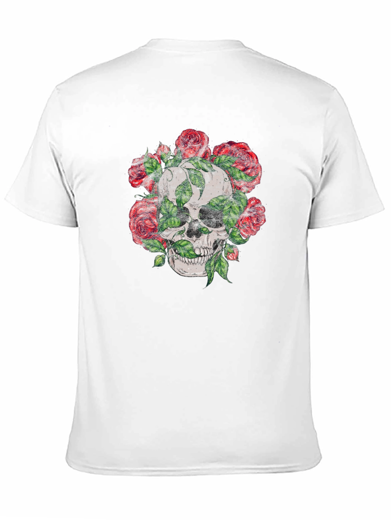Skull & Roses Graphic Tee - Mens Black T-Shirt