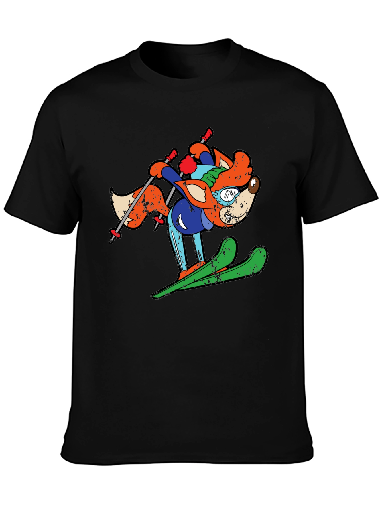 Skiing Fox T-Shirt - Unique Graphic Tee