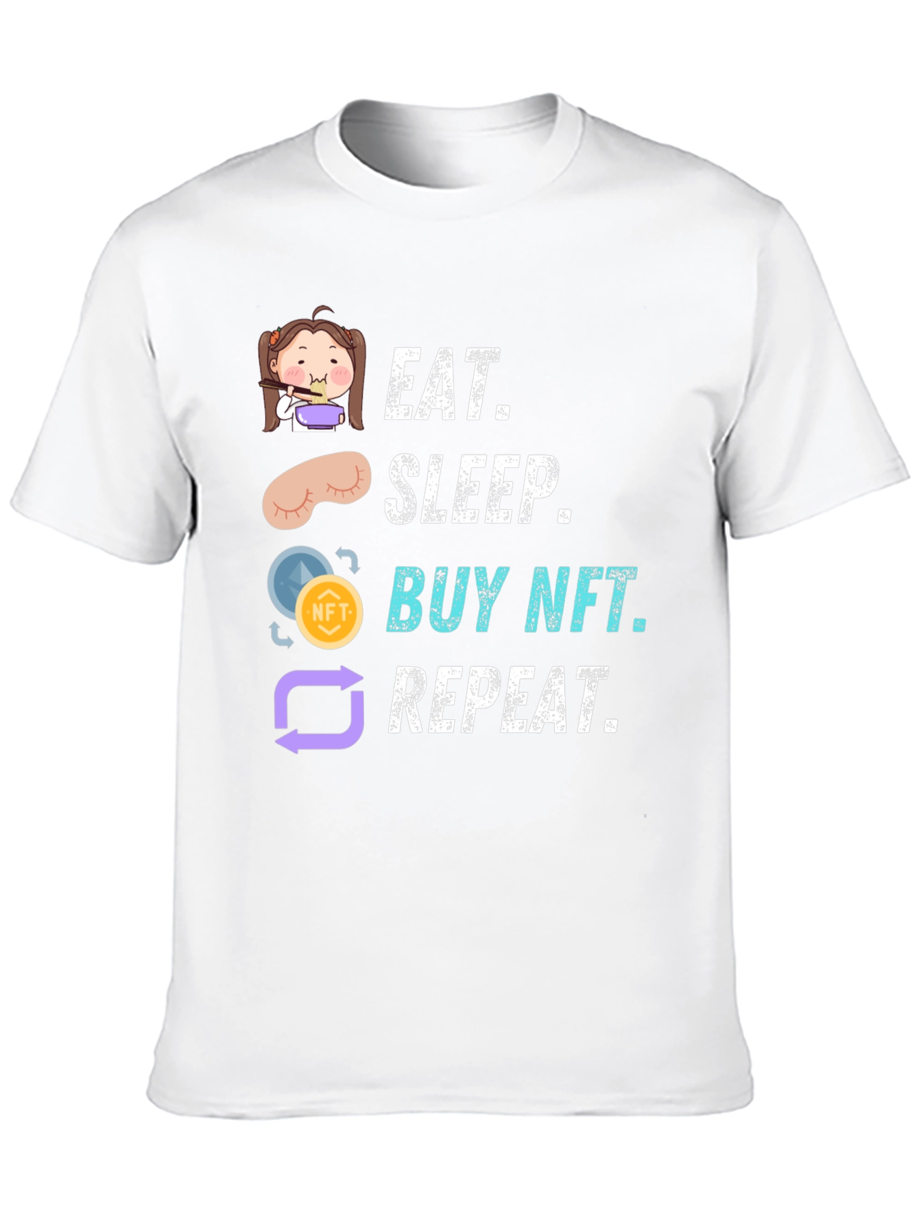 Eat Sleep Buy NFT Repeat Black Graphic Tee
