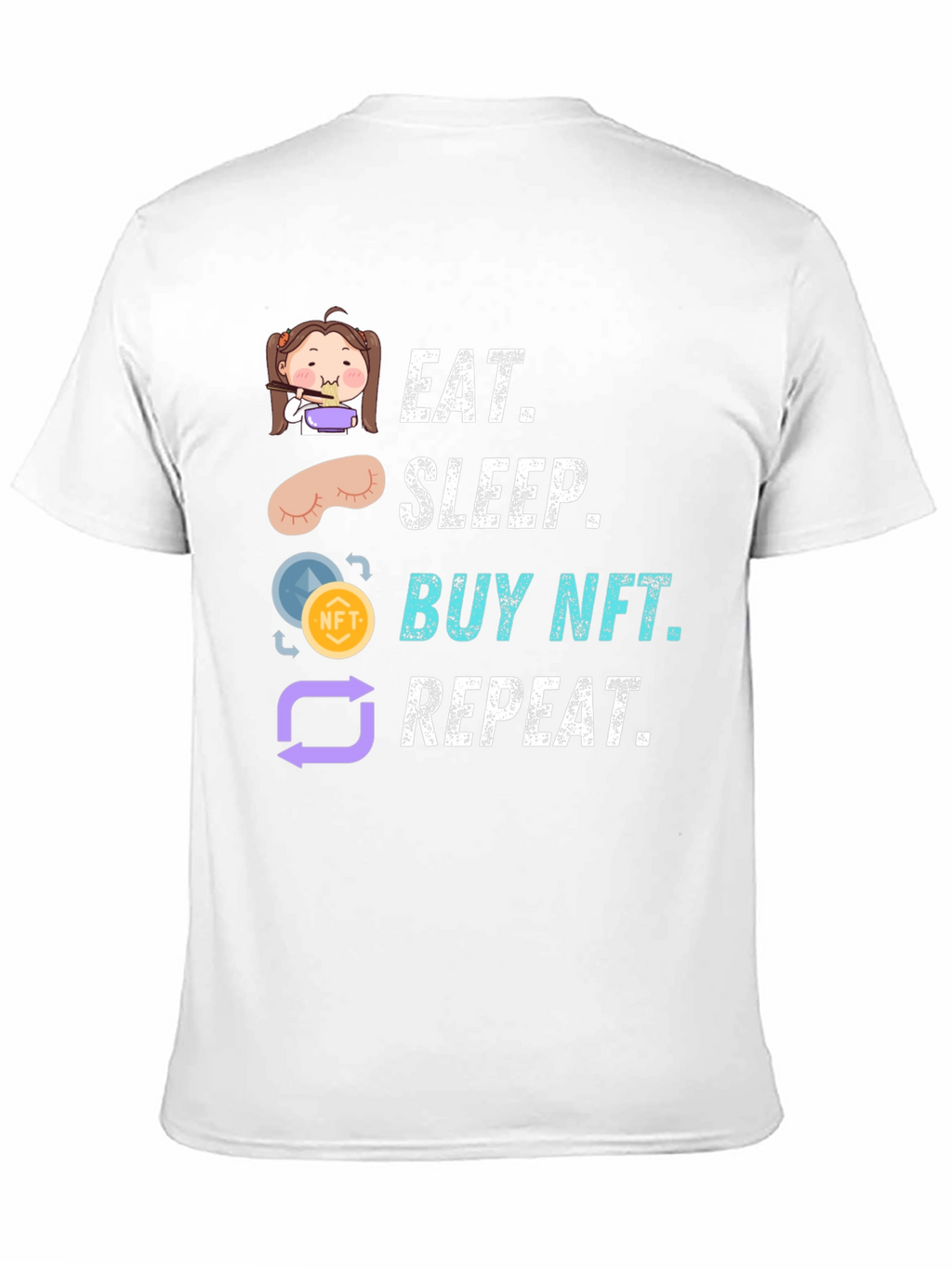 Eat Sleep Buy NFT Repeat Black Graphic Tee