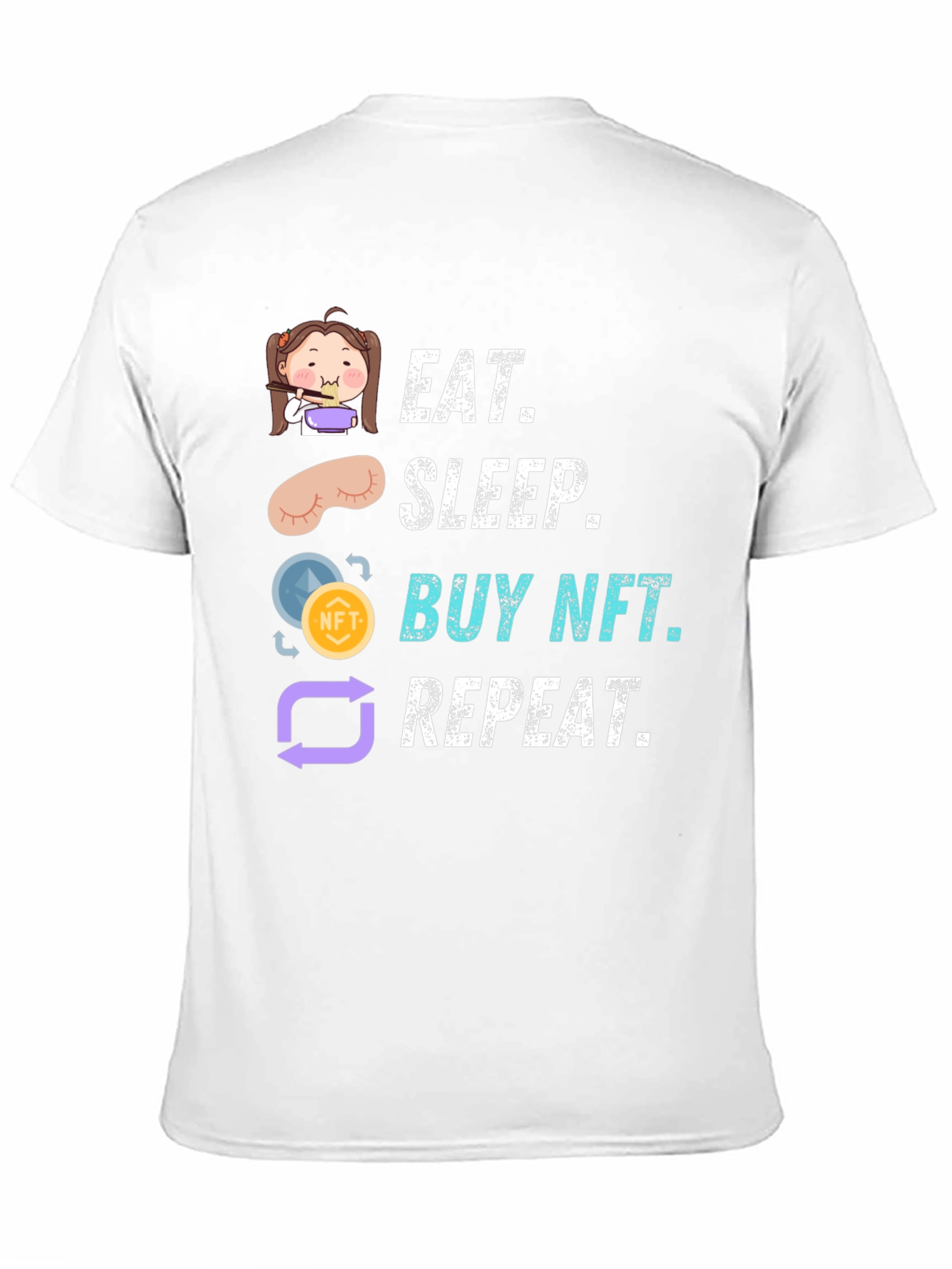 Eat Sleep Buy NFT Repeat Black Graphic Tee