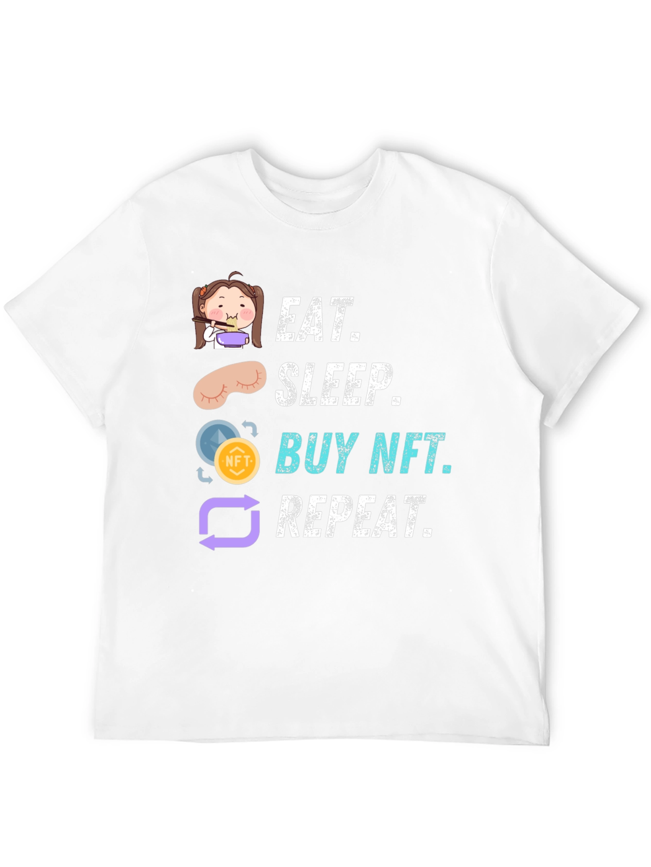 Eat Sleep Buy NFT Repeat Black Graphic Tee