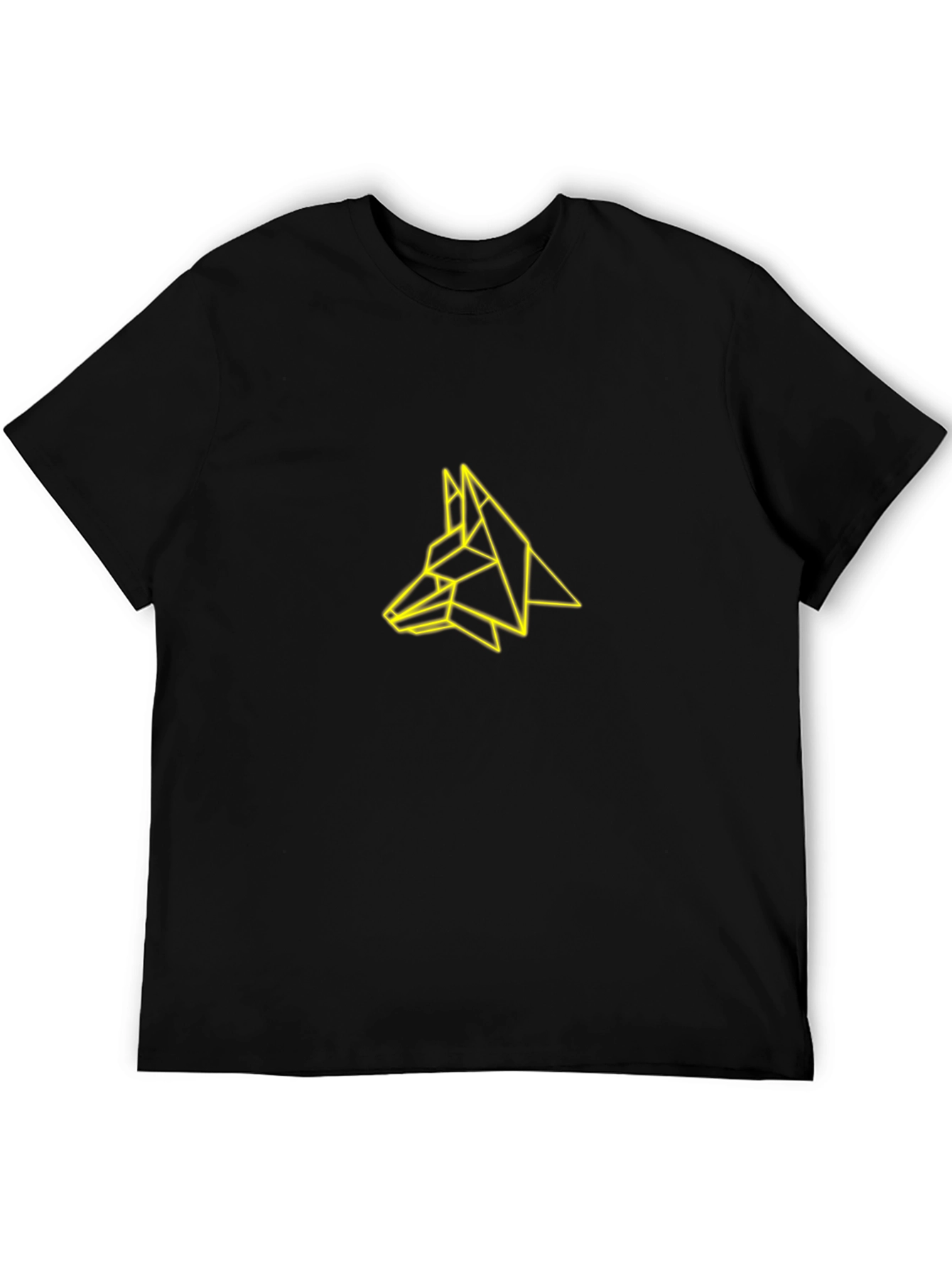 Geometric Fox Graphic Tee - Modern Black T-Shirt