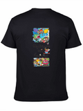 Cartoon Character Graphic Print Black T-Shirt