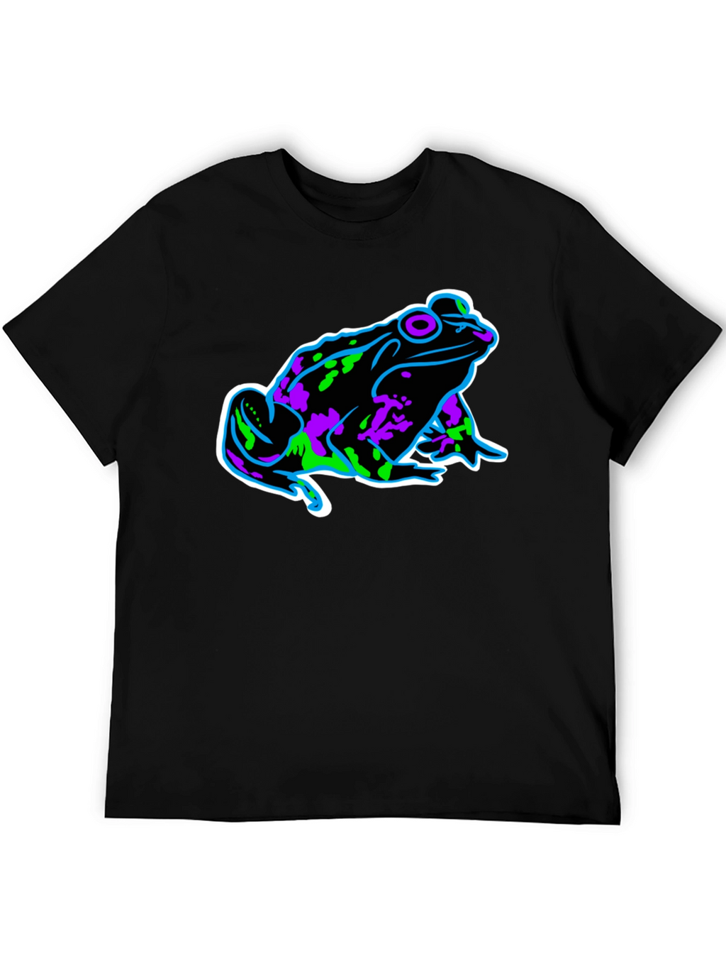 Neon Frog Graphic Black T-Shirt