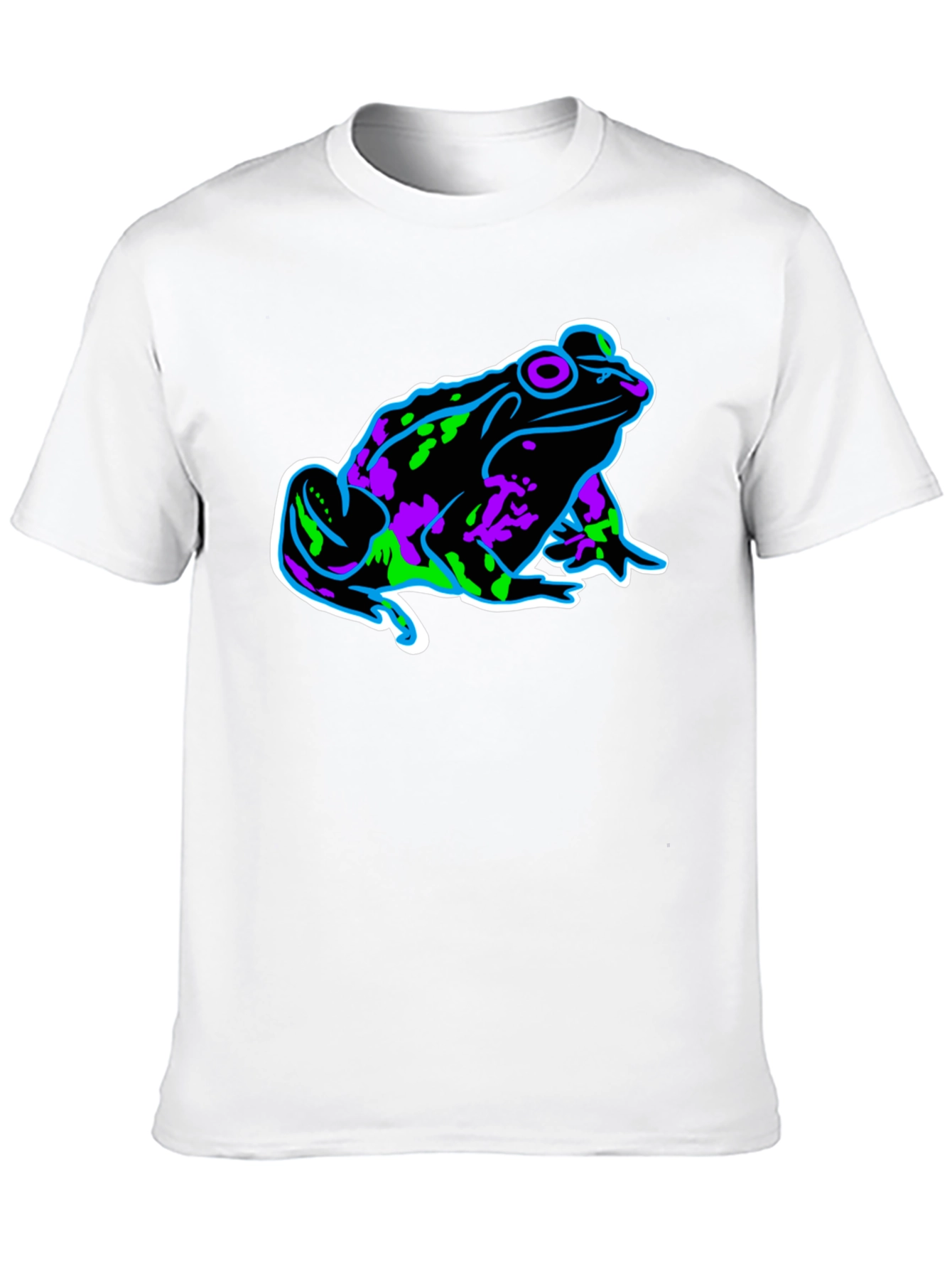 Neon Frog Graphic Black T-Shirt