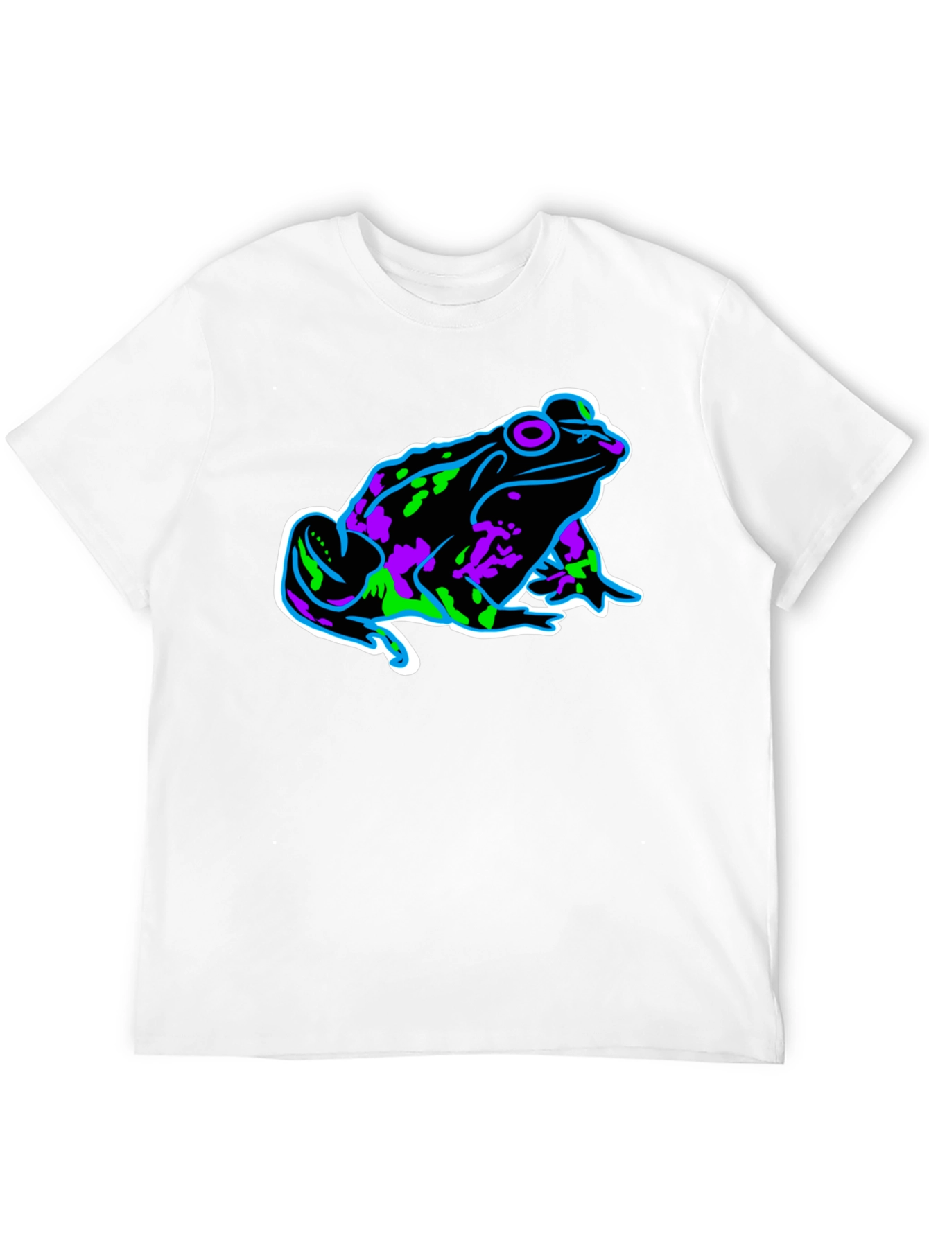 Neon Frog Graphic Black T-Shirt