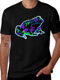 Neon Frog Graphic Black T-Shirt