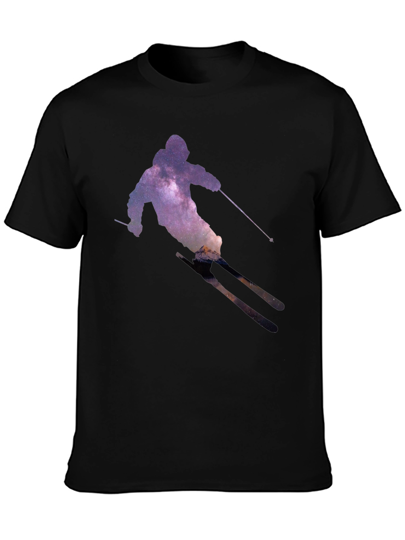 Galaxy Skier Graphic T-Shirt - Unique Space Tee