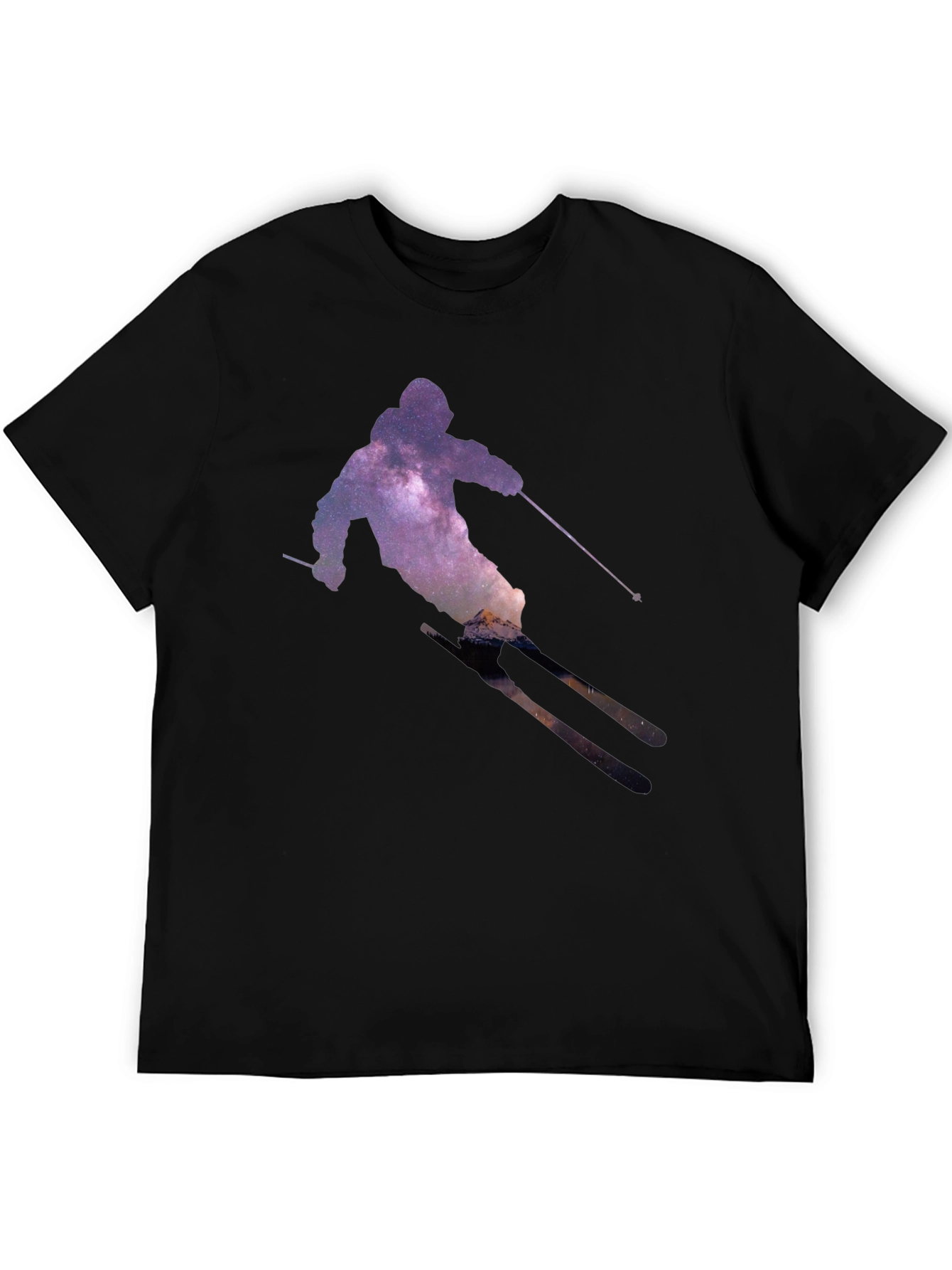 Galaxy Skier Graphic T-Shirt - Unique Space Tee