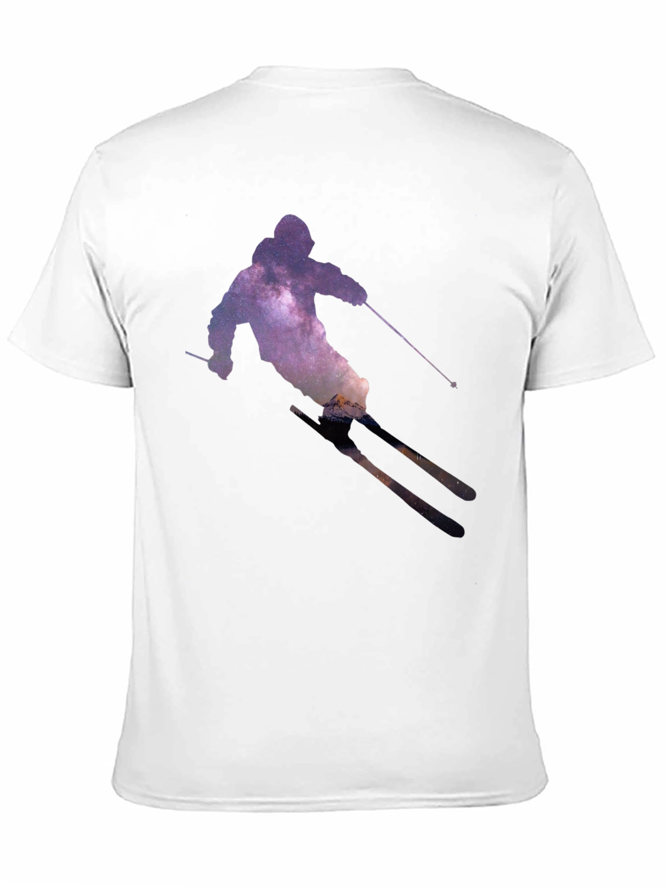 Galaxy Skier Graphic T-Shirt - Unique Space Tee