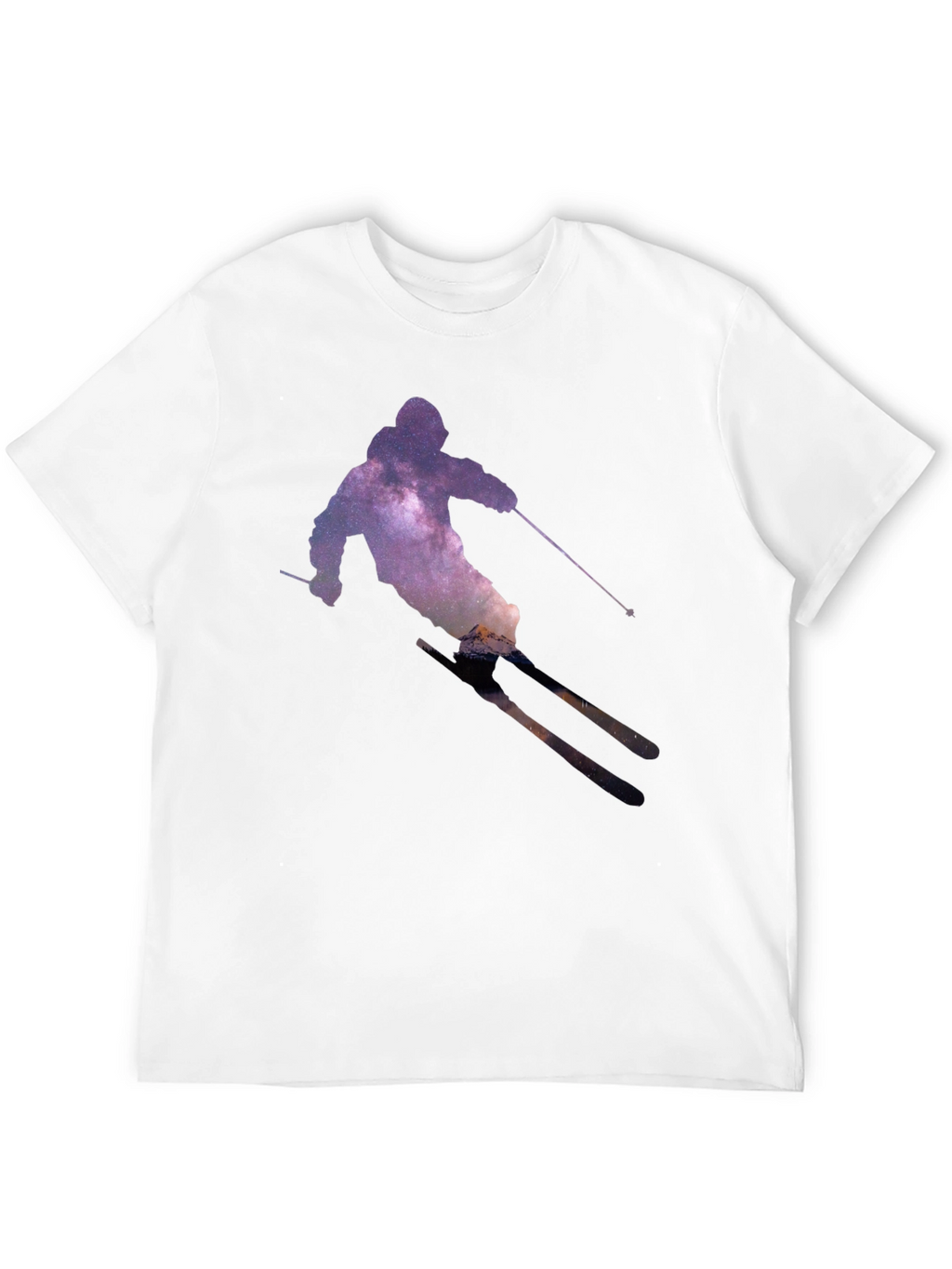 Galaxy Skier Graphic T-Shirt - Unique Space Tee