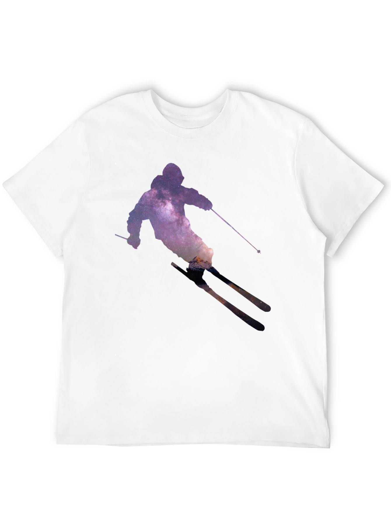 Galaxy Skier Graphic T-Shirt - Unique Space Tee