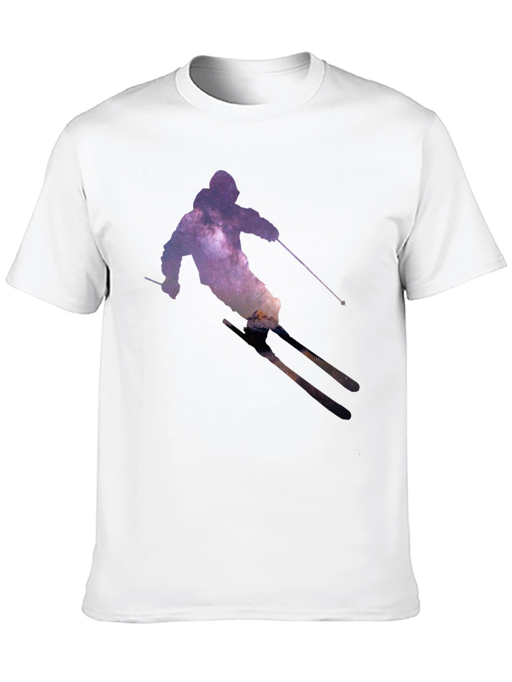 Galaxy Skier Graphic T-Shirt - Unique Space Tee