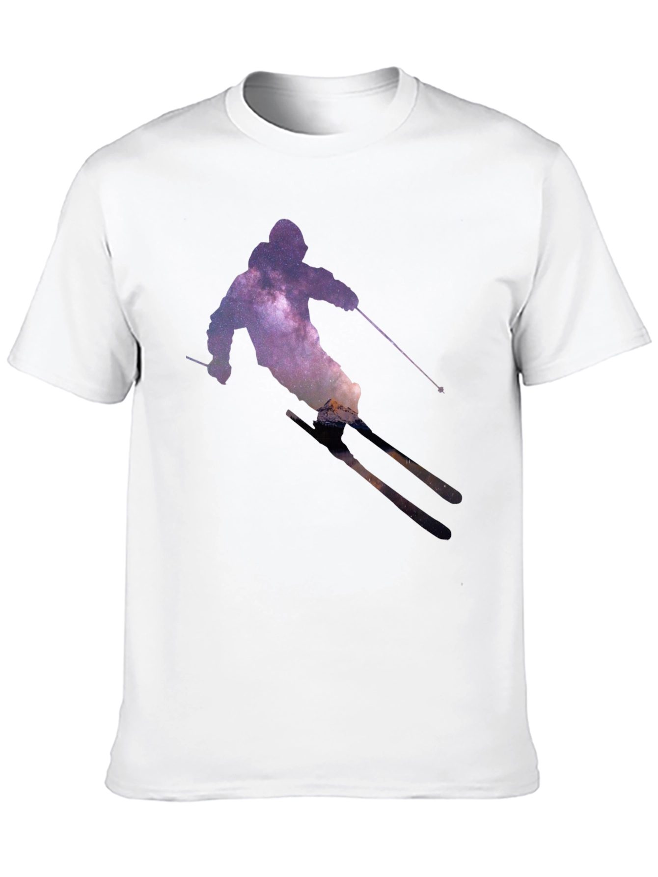 Galaxy Skier Graphic T-Shirt - Unique Space Tee