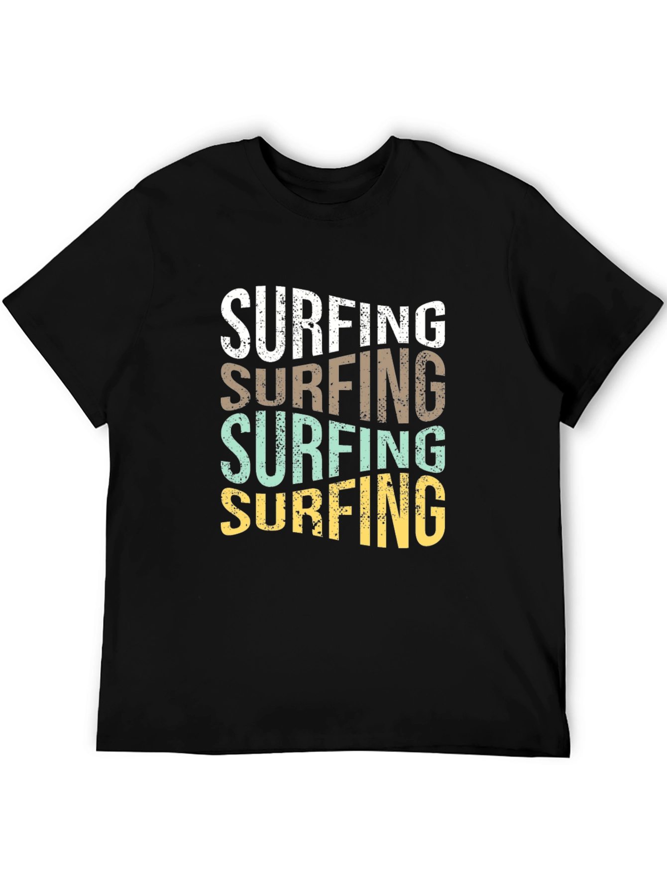 Retro Surfing Graphic T-Shirt - Black