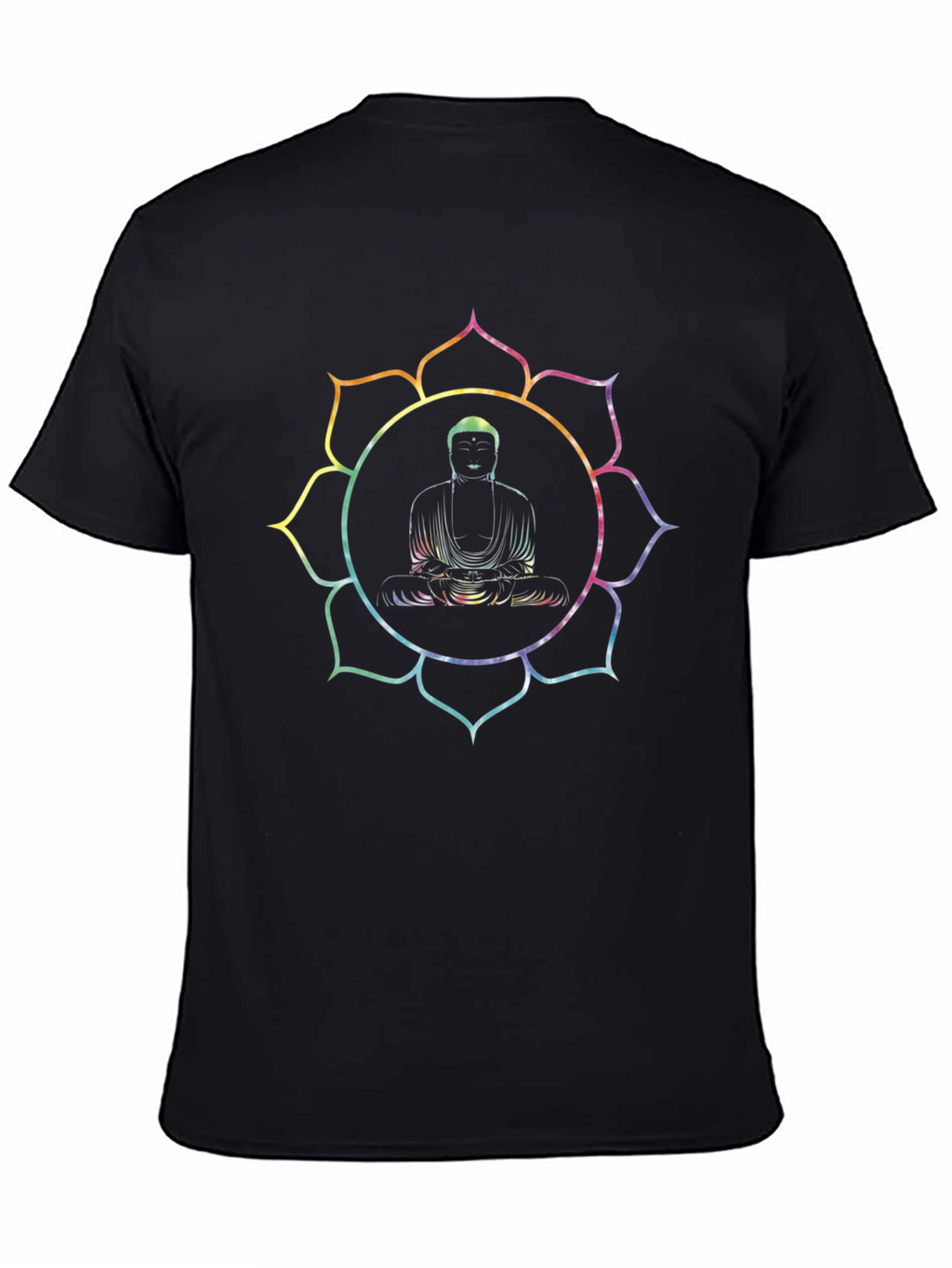 Buddha Lotus Graphic Tee - Black Cotton T-Shirt