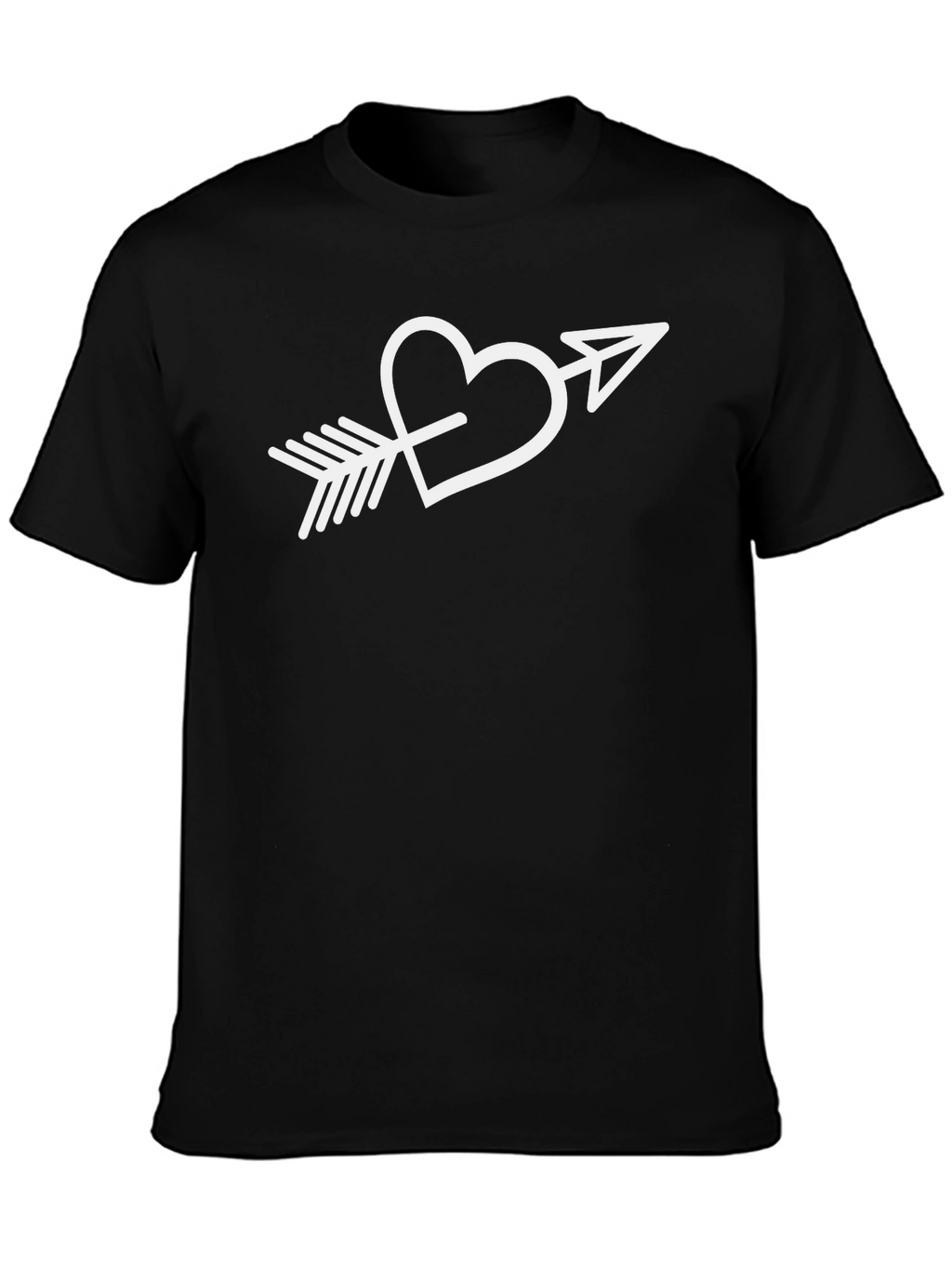 Heart Arrow Graphic Tee - Stylish Black T-Shirt