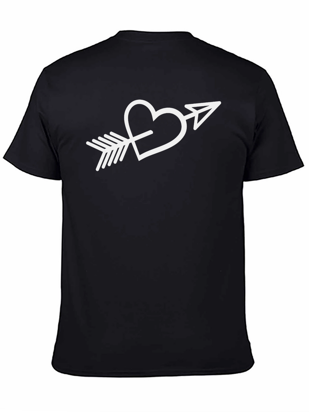 Heart Arrow Graphic Tee - Stylish Black T-Shirt