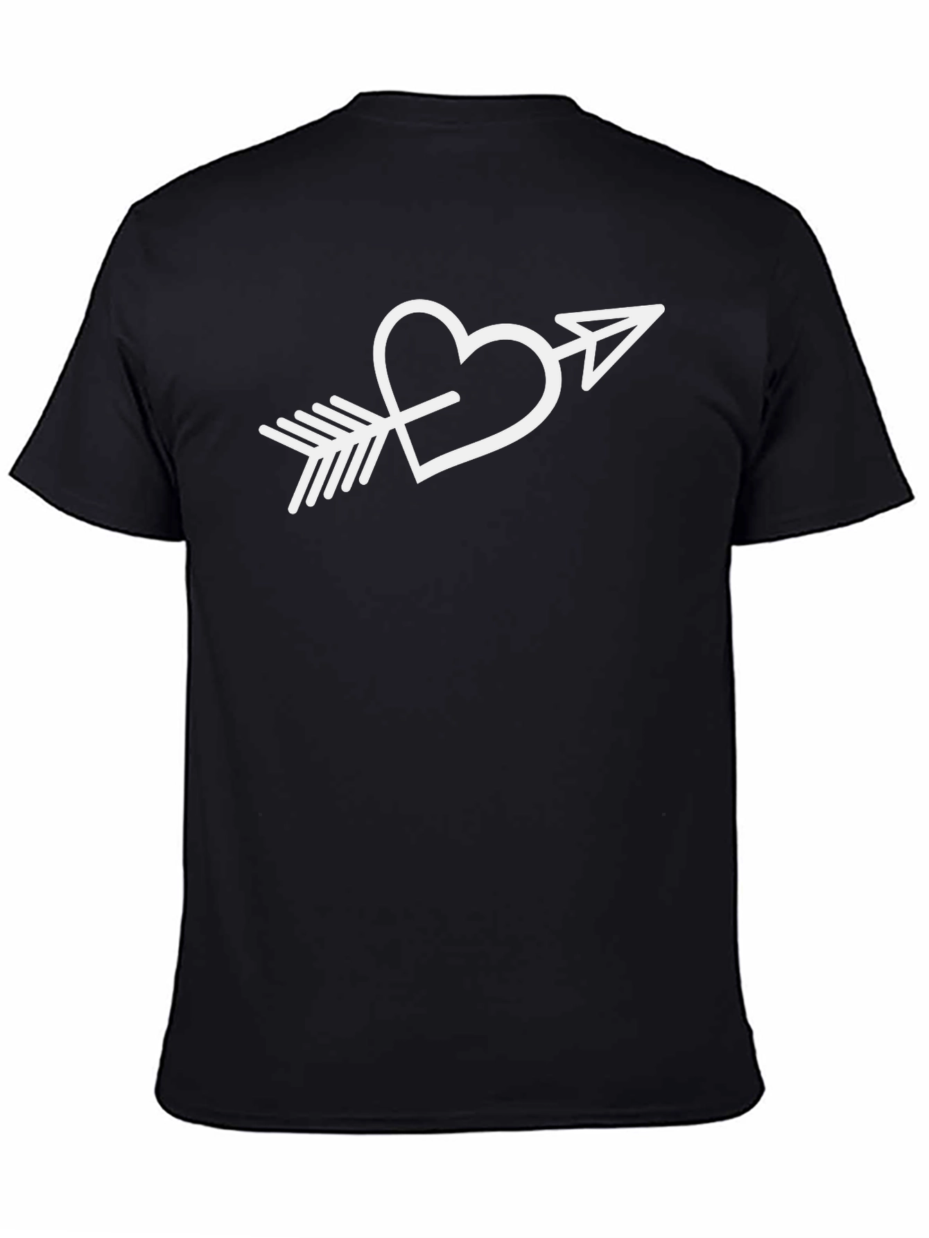 Heart Arrow Graphic Tee - Stylish Black T-Shirt