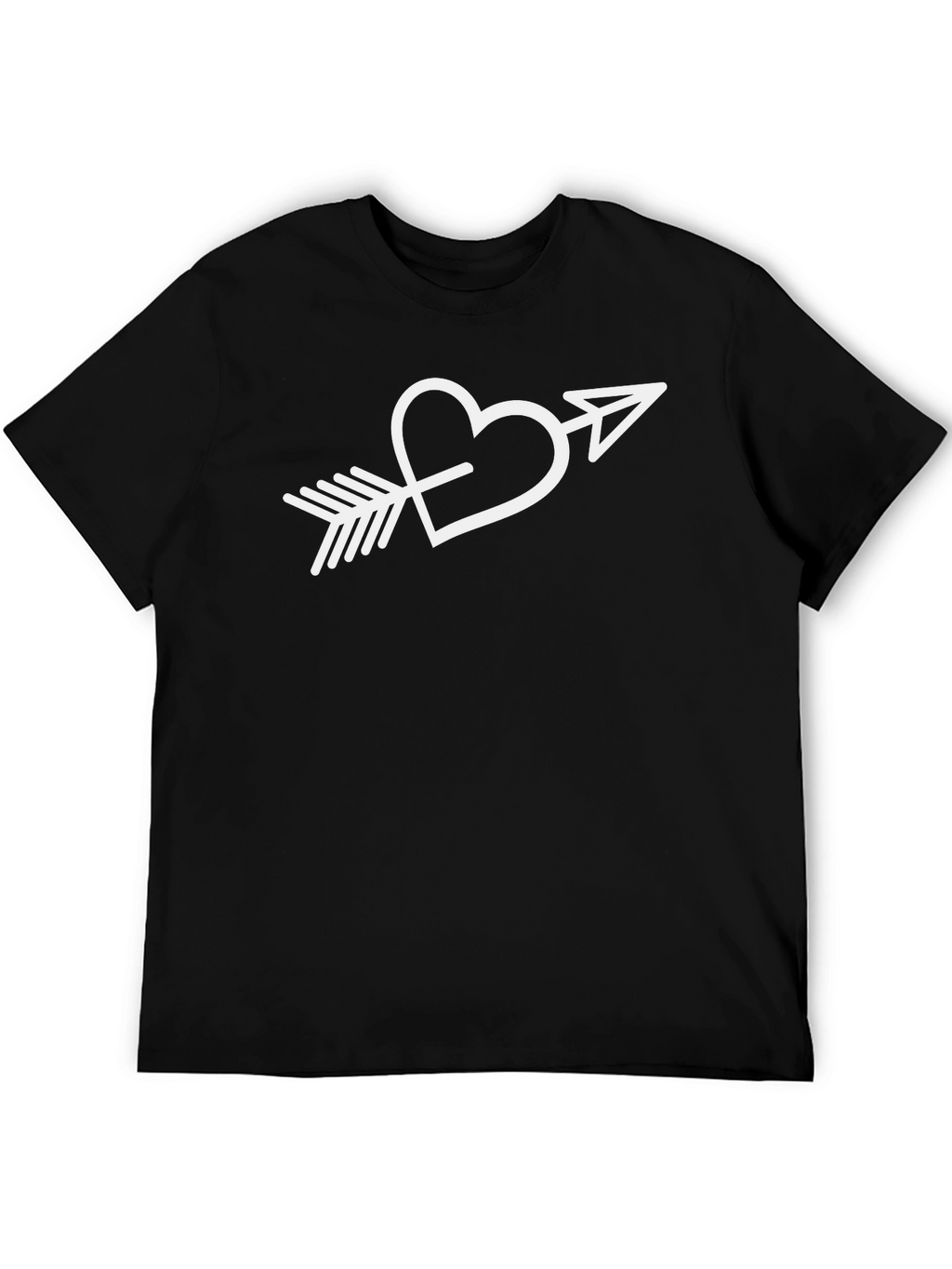 Heart Arrow Graphic Tee - Stylish Black T-Shirt