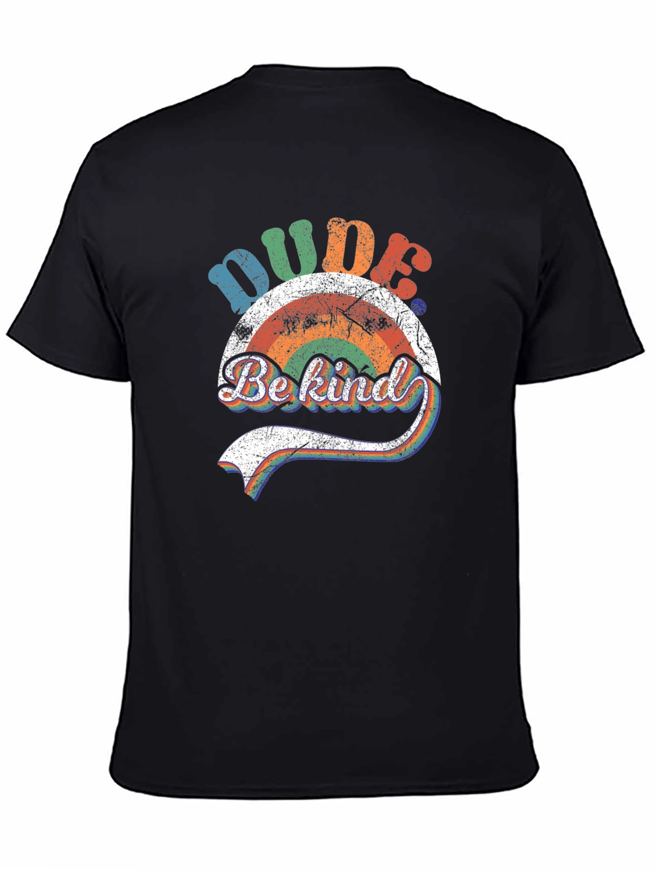 Dude Be Kind Rainbow Graphic T-Shirt