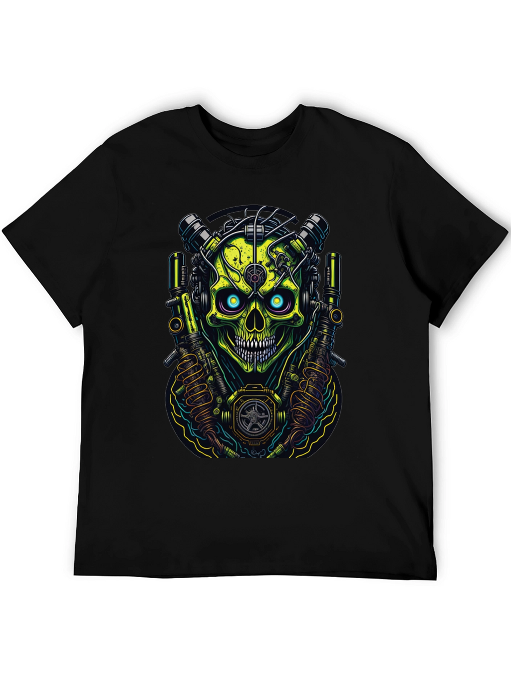 Cyberpunk Skull Graphic T-Shirt - Edgy Style