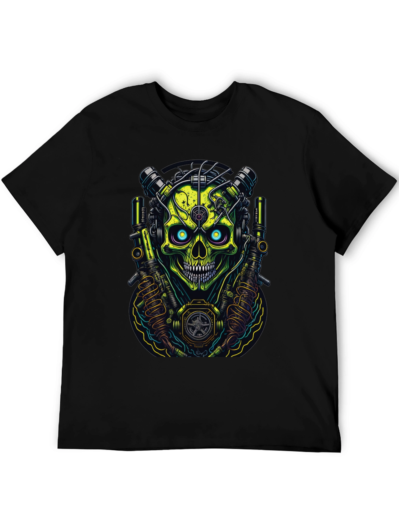 Cyberpunk Skull Graphic T-Shirt - Edgy Style