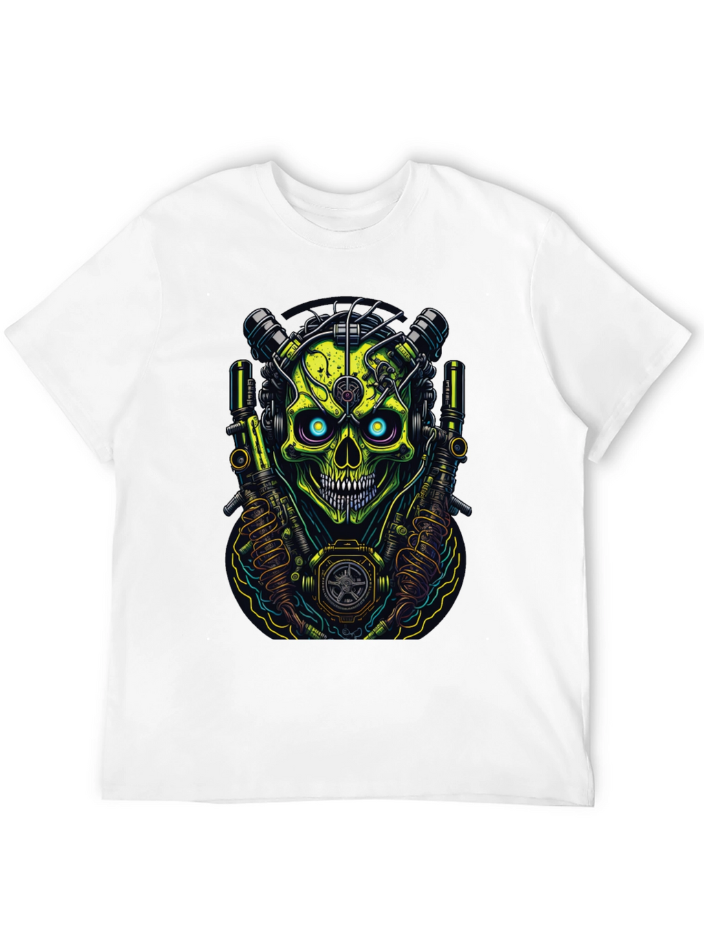 Cyberpunk Skull Graphic T-Shirt - Edgy Style