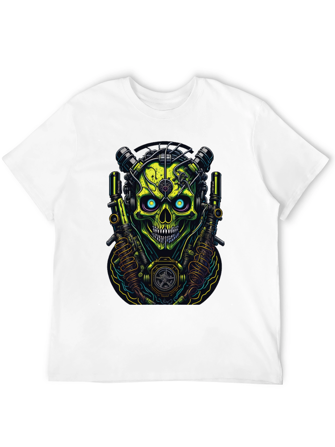 Cyberpunk Skull Graphic T-Shirt - Edgy Style