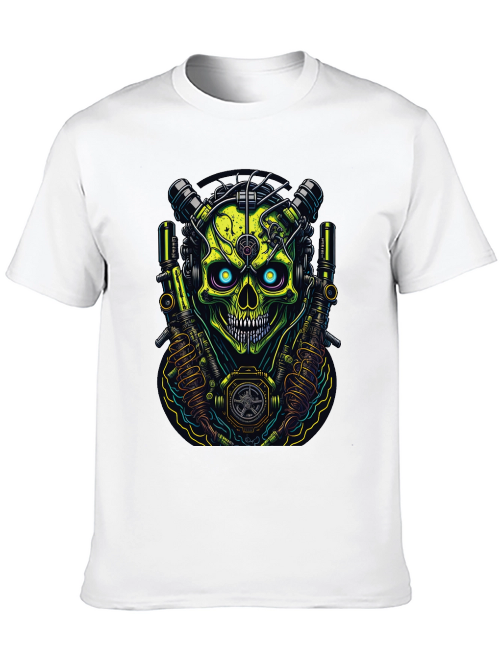 Cyberpunk Skull Graphic T-Shirt - Edgy Style