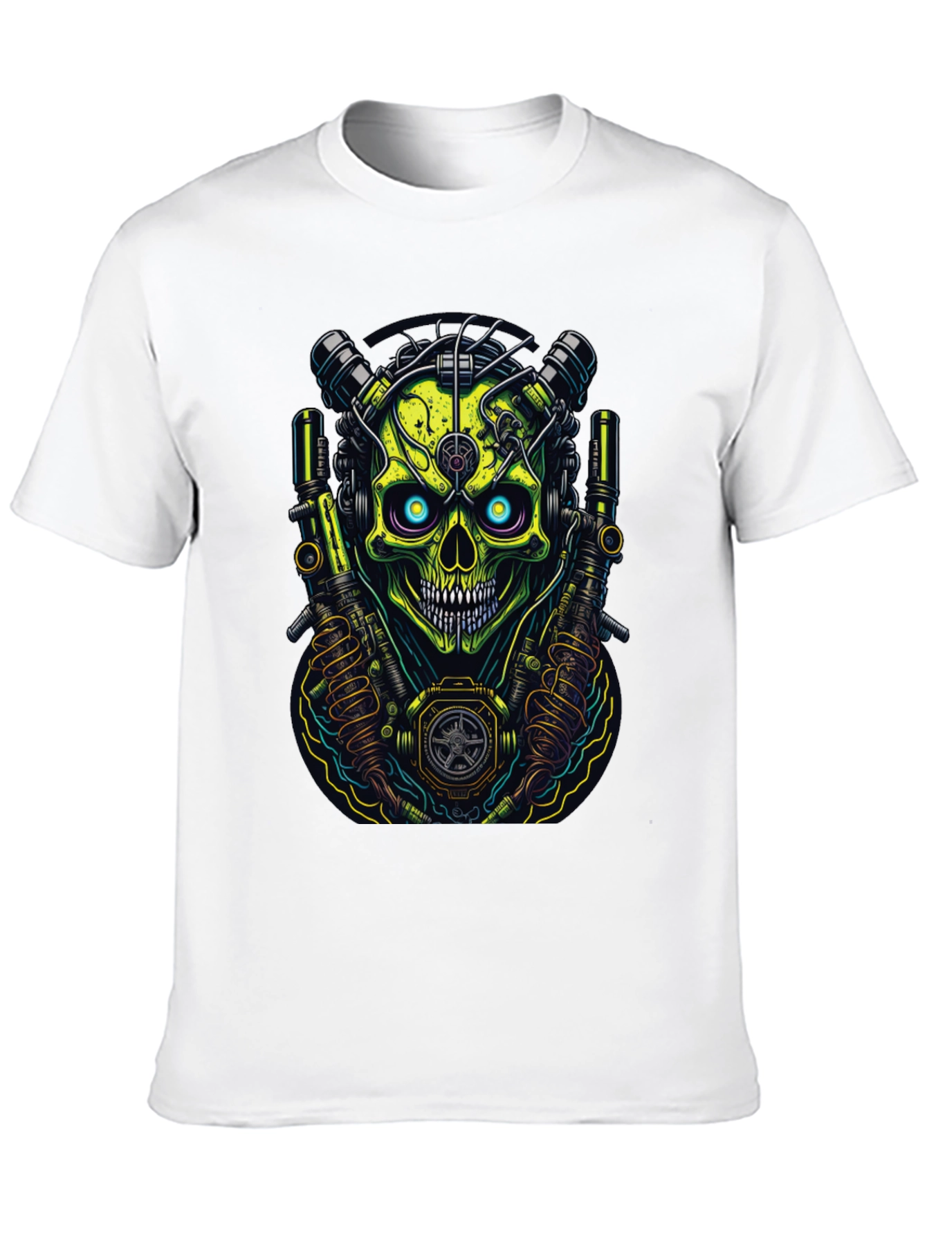 Cyberpunk Skull Graphic T-Shirt - Edgy Style