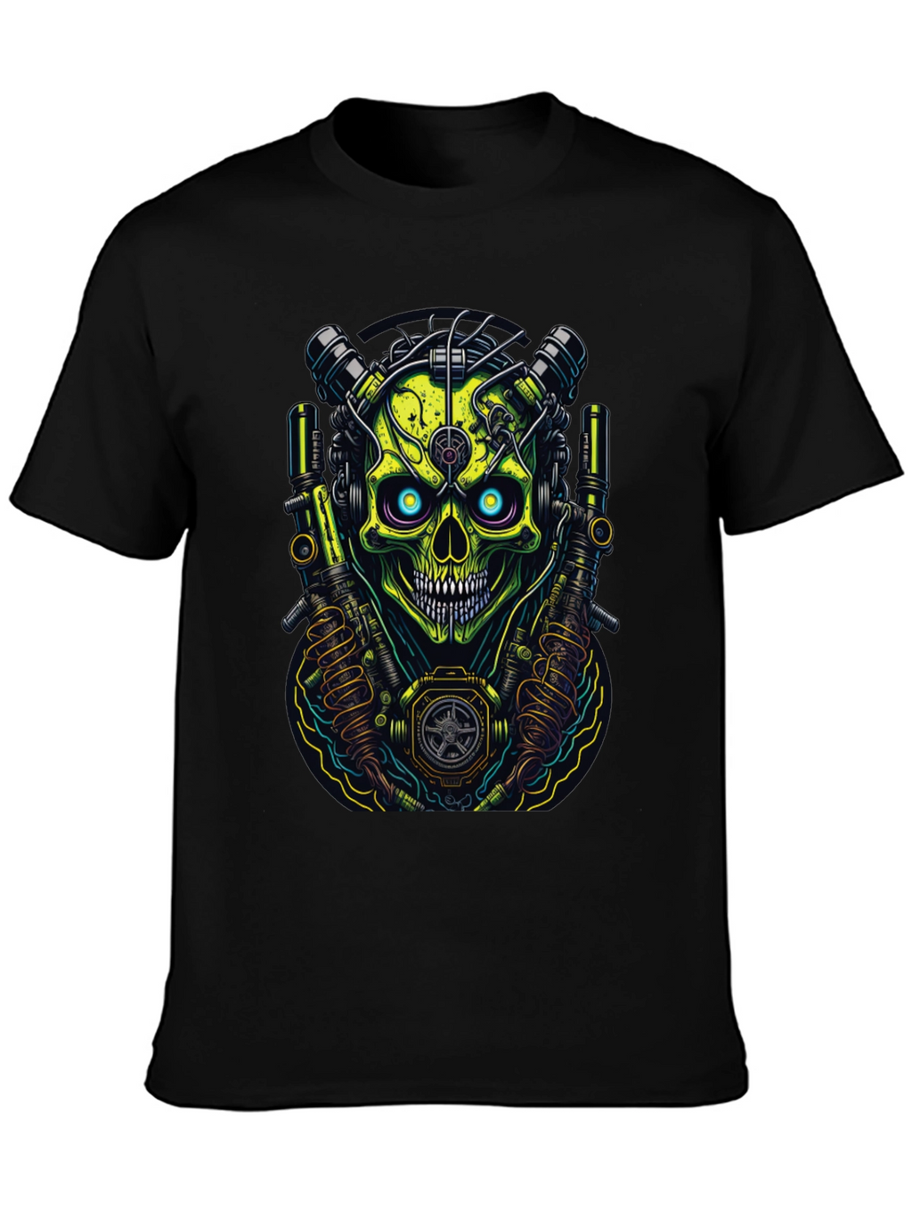 Cyberpunk Skull Graphic T-Shirt - Edgy Style