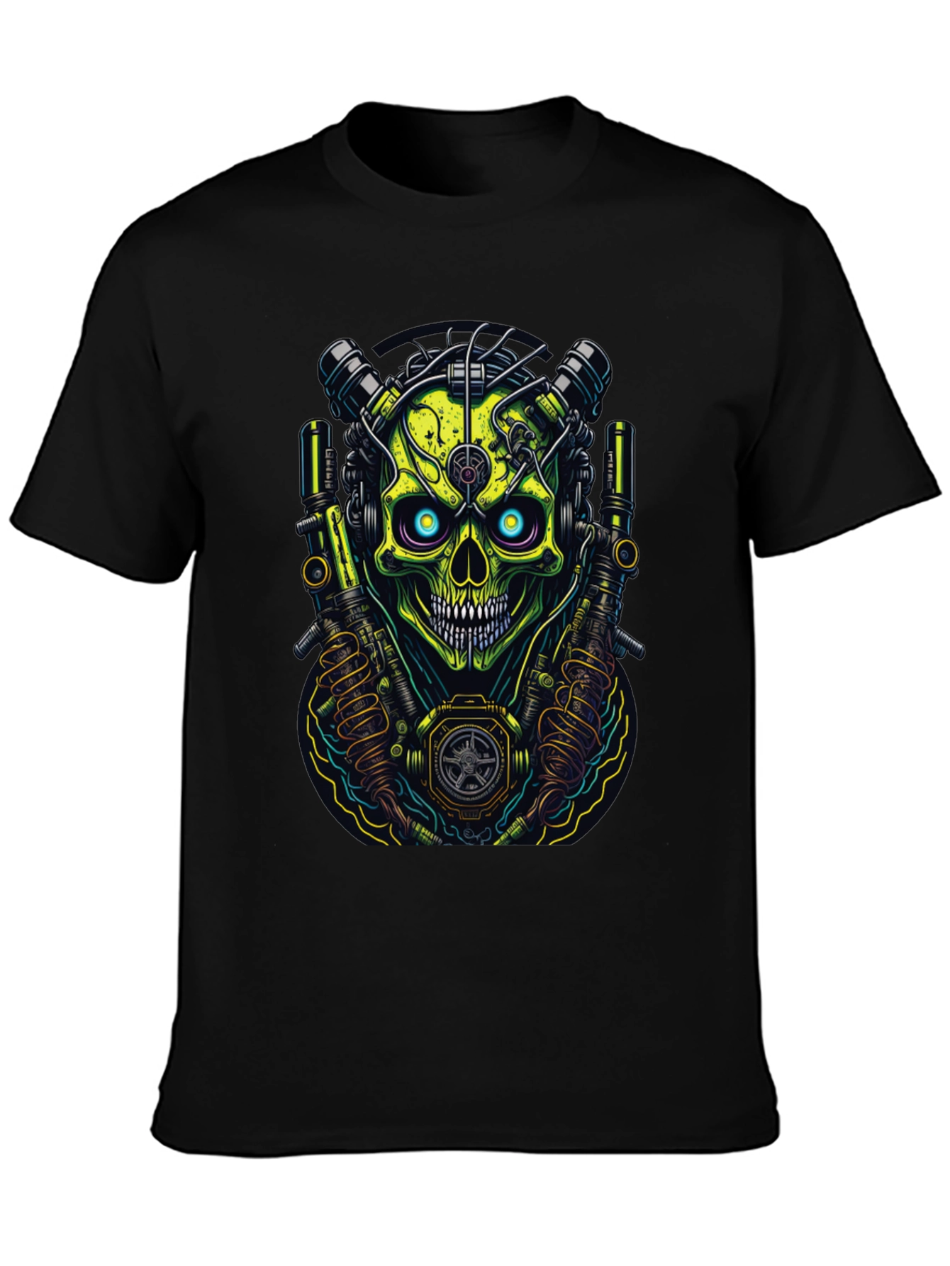 Cyberpunk Skull Graphic T-Shirt - Edgy Style