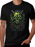 Cyberpunk Skull Graphic T-Shirt - Edgy Style