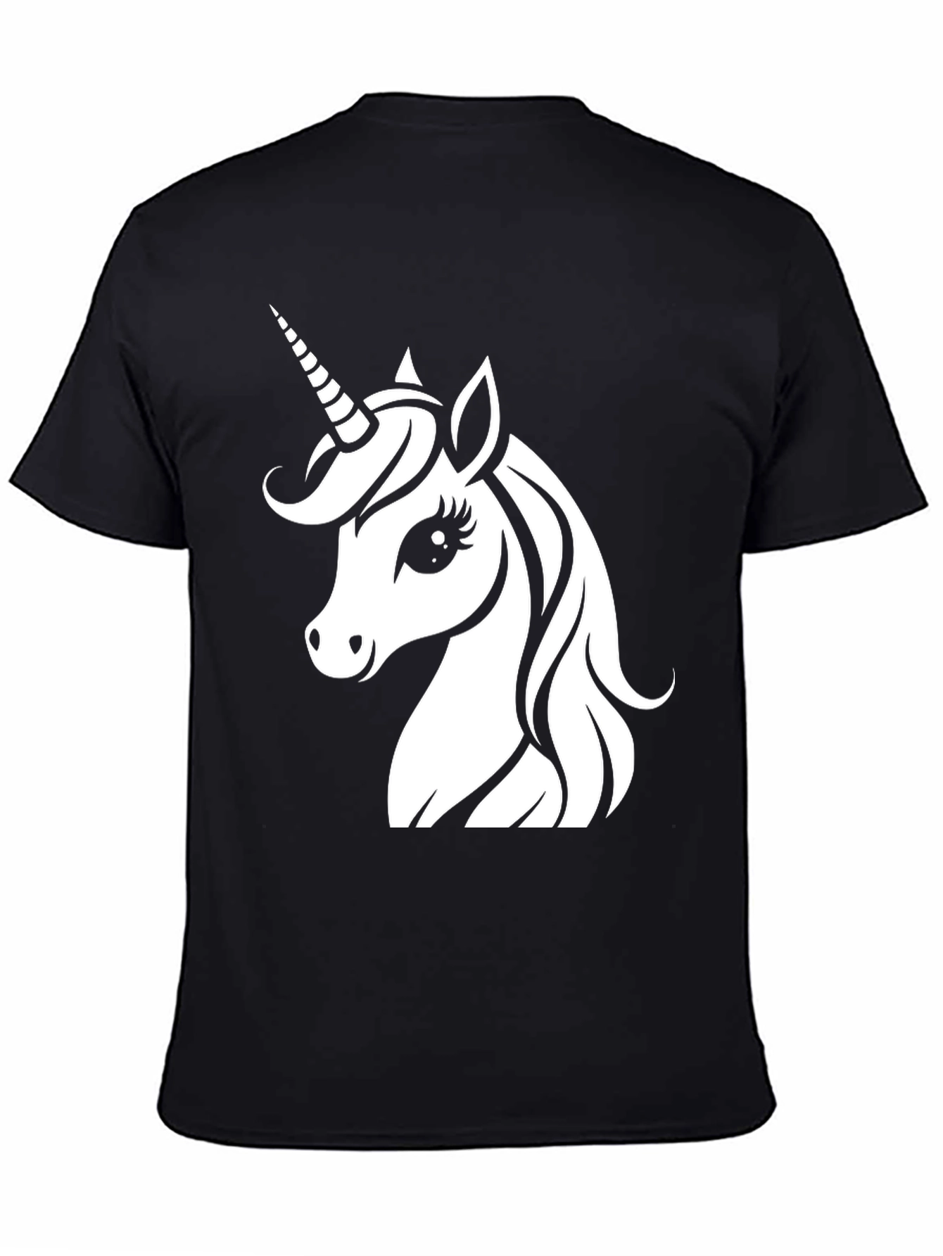 Unicorn Graphic Tee - Black Cotton Shirt