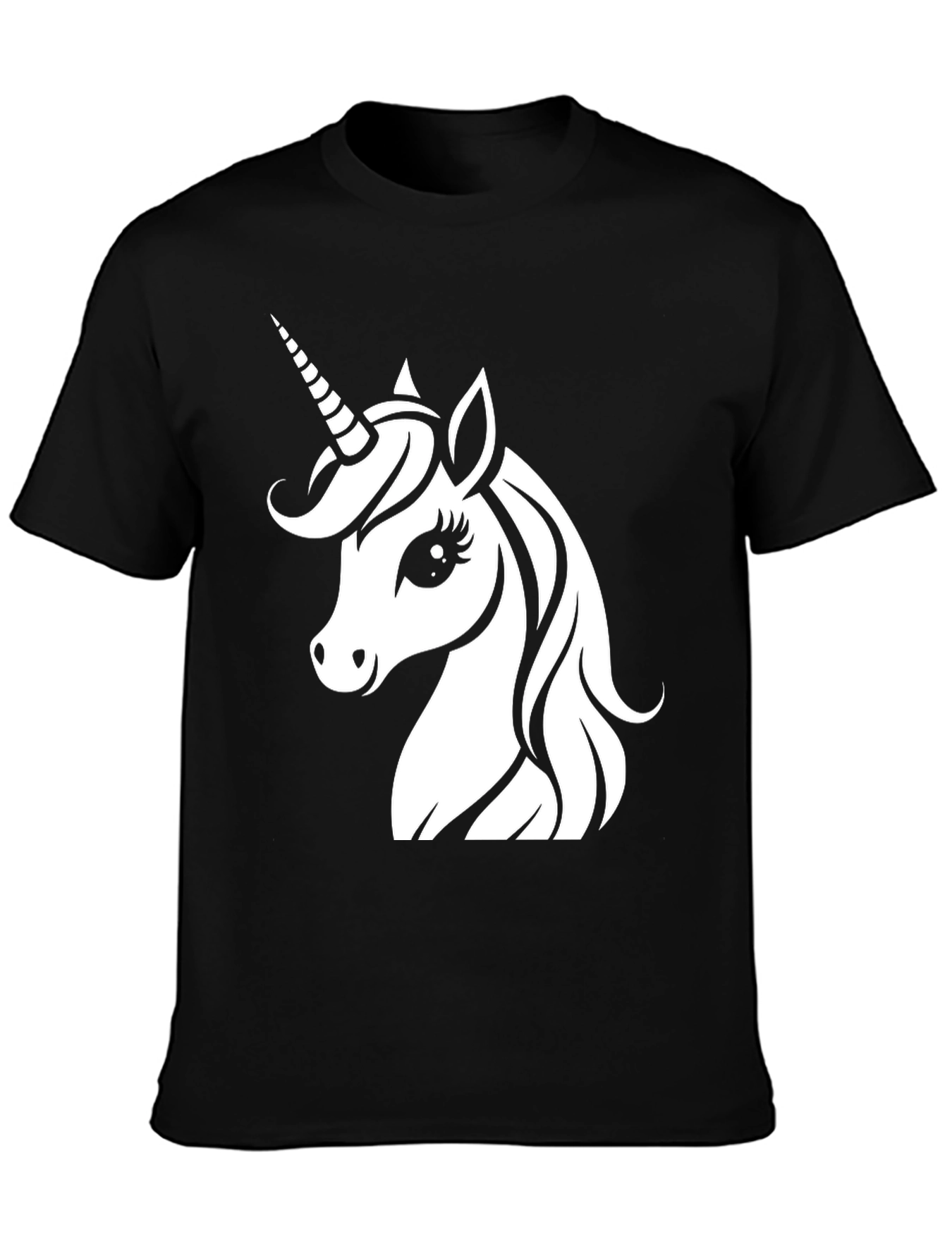 Unicorn Graphic Tee - Black Cotton Shirt