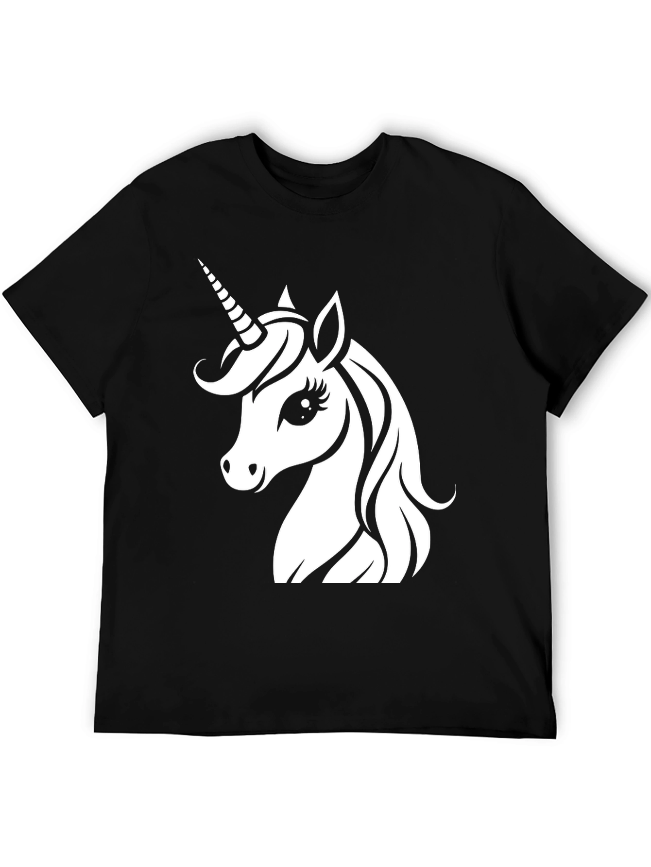 Unicorn Graphic Tee - Black Cotton Shirt