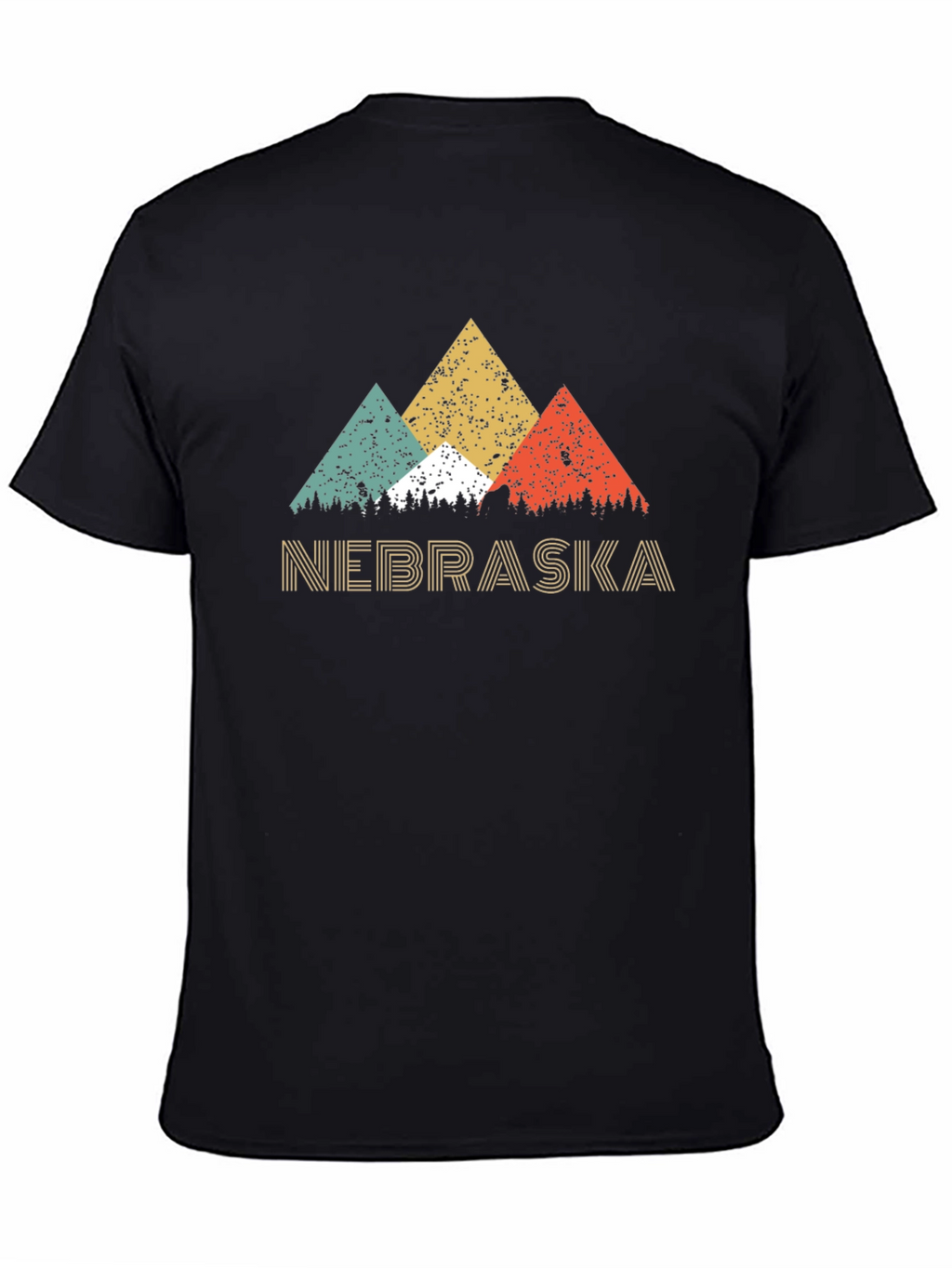 Retro Nebraska Mountain Graphic Tee - Black