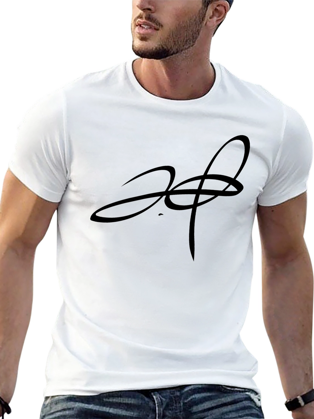 Abstract Graphic Print Black T-Shirt - Casual Style