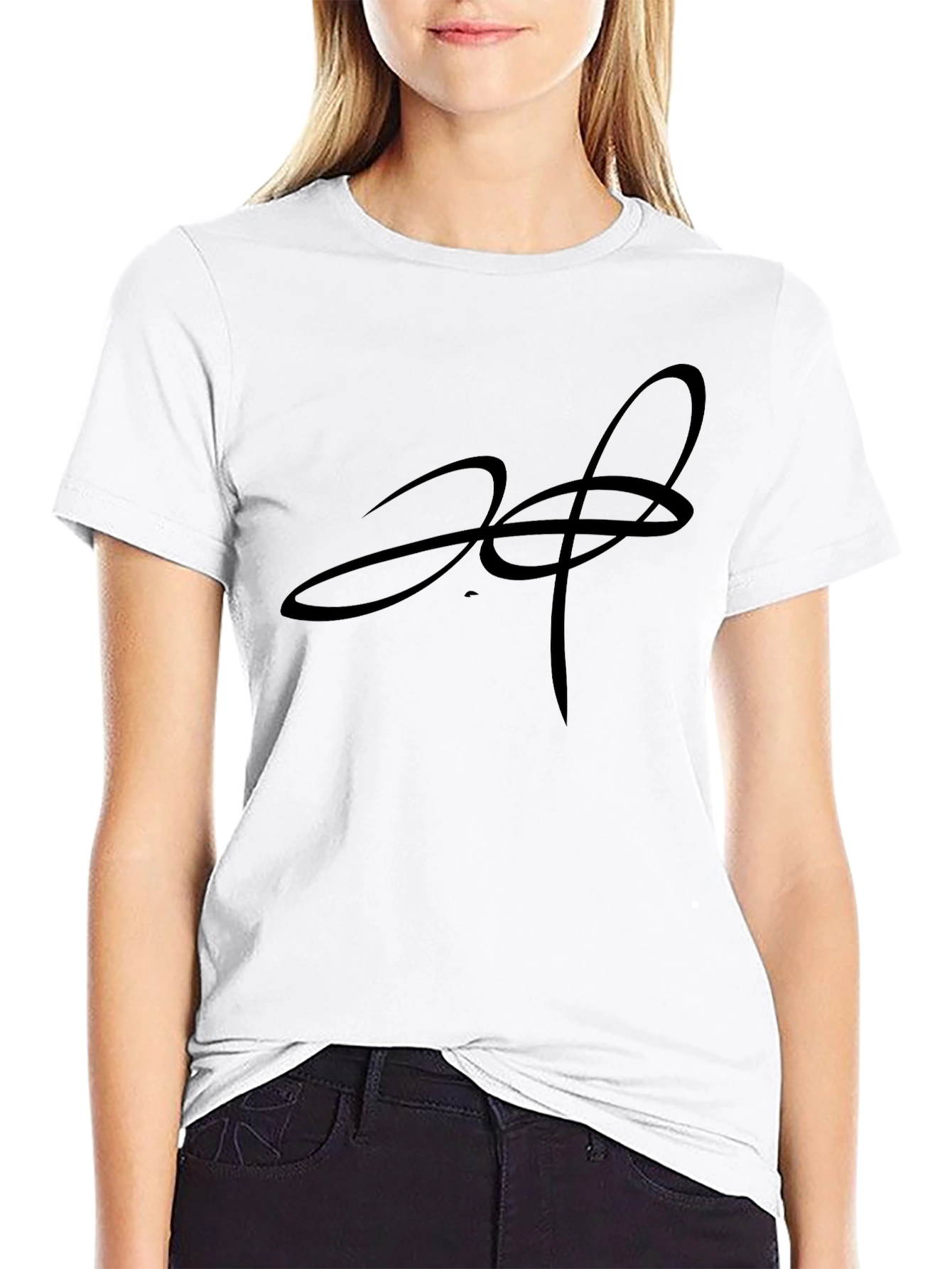 Abstract Graphic Print Black T-Shirt - Casual Style