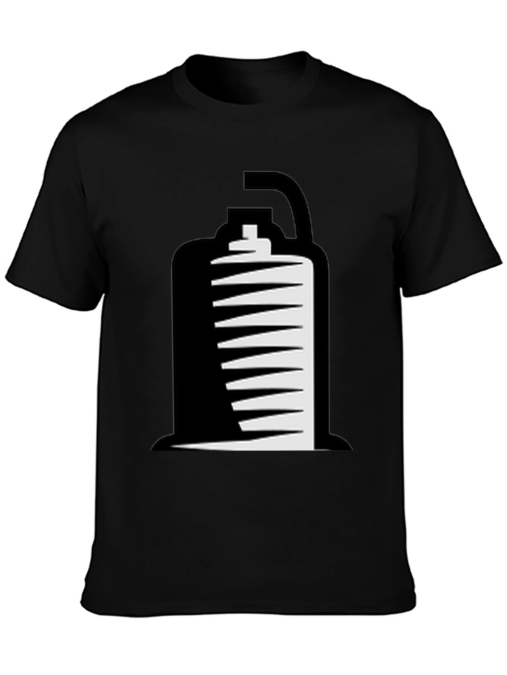 Black T-Shirt with Abstract Grenade Design
