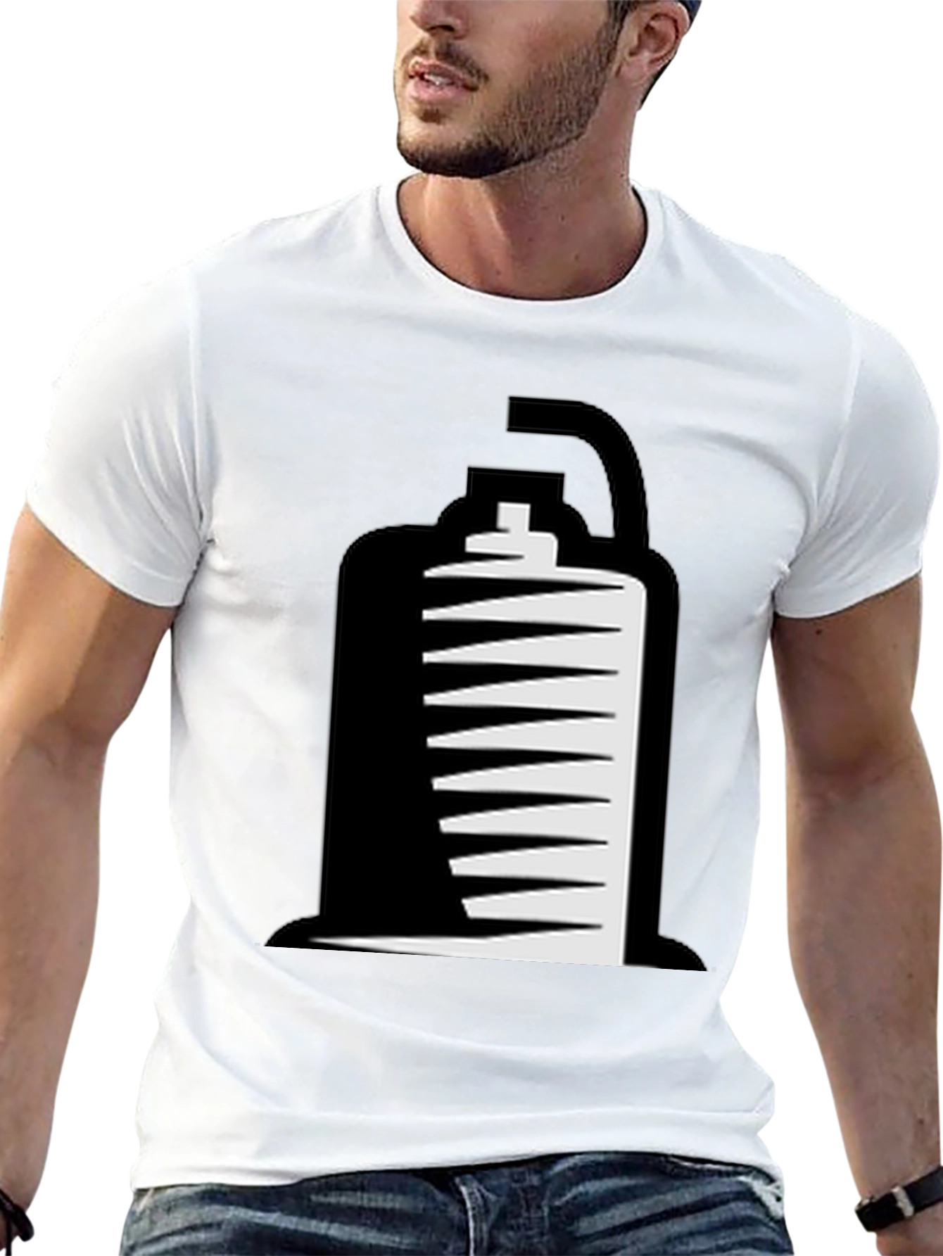 Black T-Shirt with Abstract Grenade Design