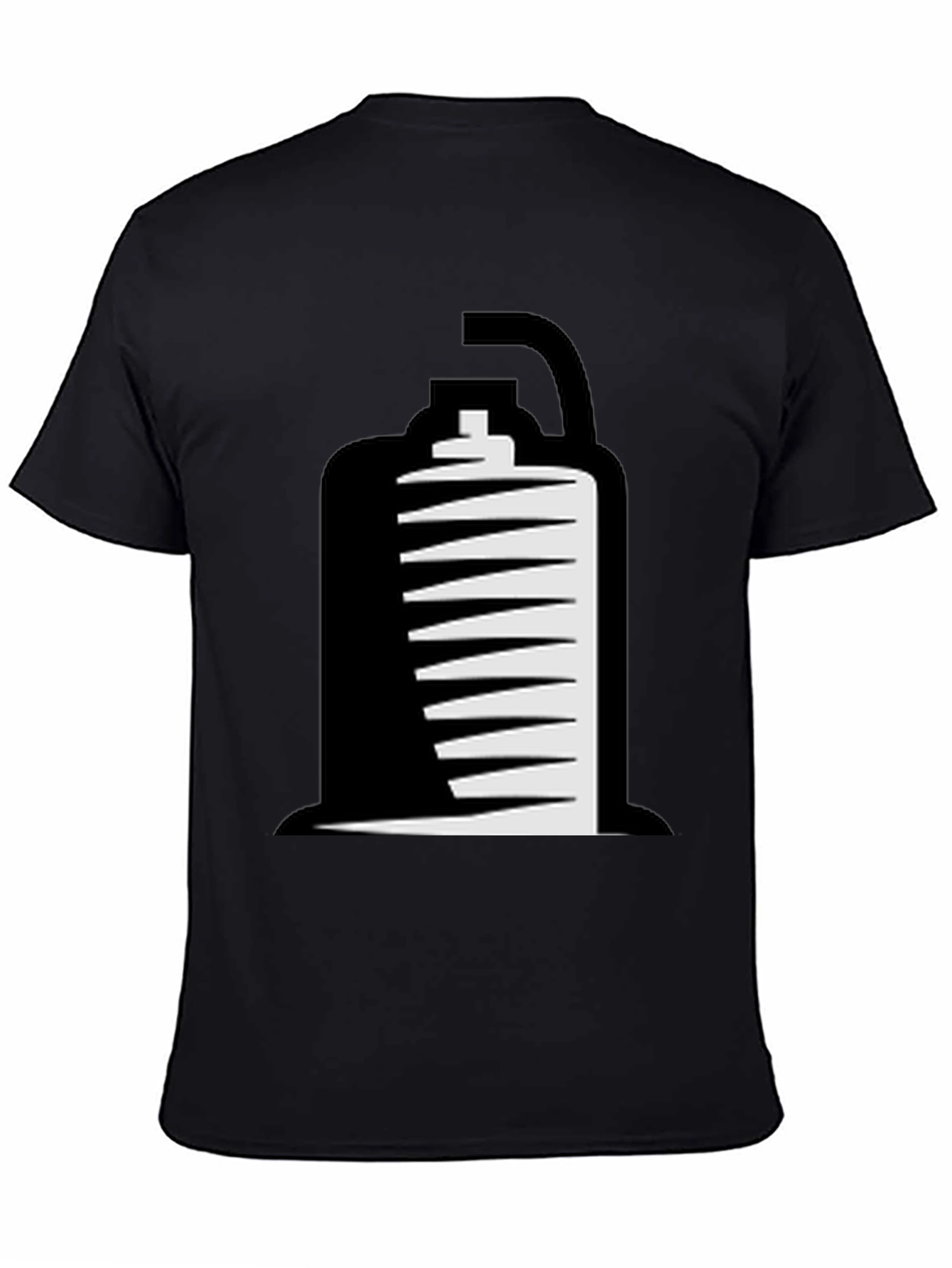 Black T-Shirt with Abstract Grenade Design