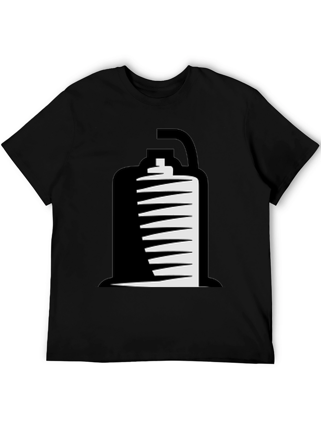 Black T-Shirt with Abstract Grenade Design