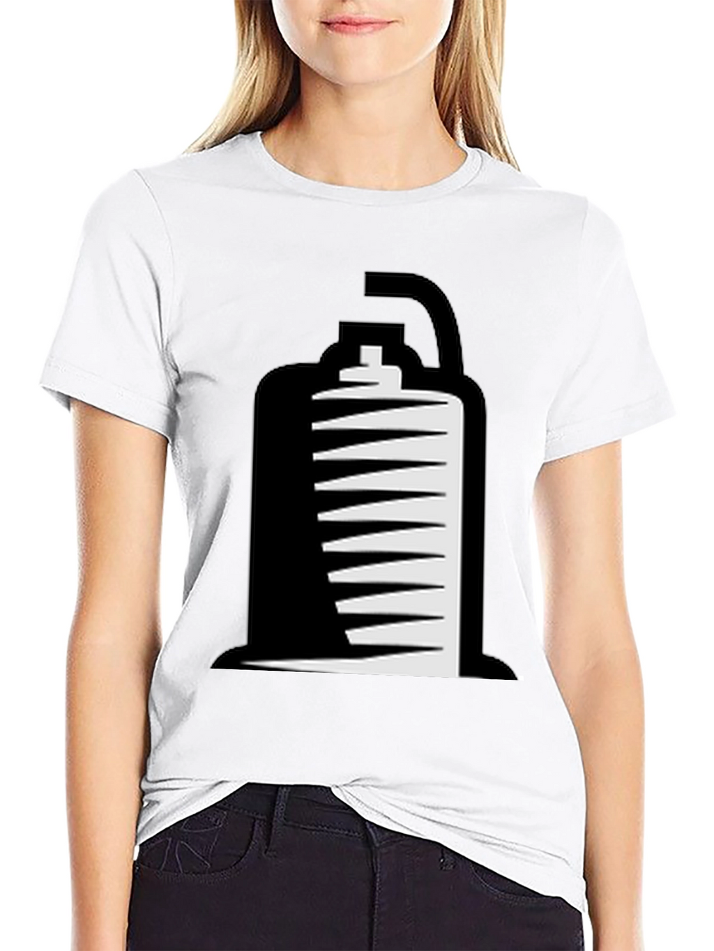 Black T-Shirt with Abstract Grenade Design