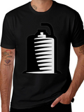 Black T-Shirt with Abstract Grenade Design
