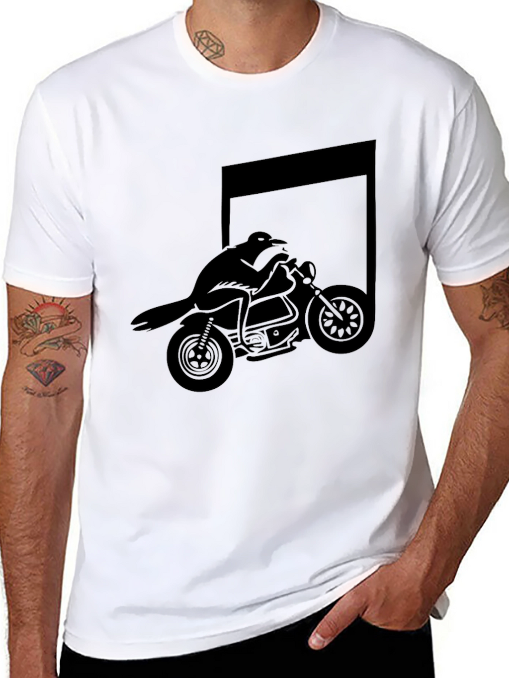 Raven Rider Graphic Tee - Mens Black T-Shirt