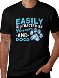 Easily Distracted by Flowers and Dogs Graphic Tee
